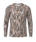 LTP THRM.01 thermal long sleeve running shirt in forest camo print with moisture-wicking fabric and chest logo patch