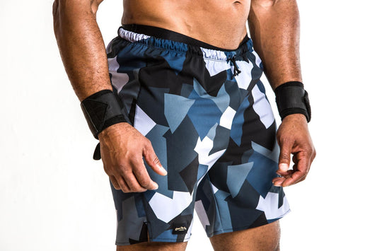 BLUE GEOMETRIC CAMO Active Short