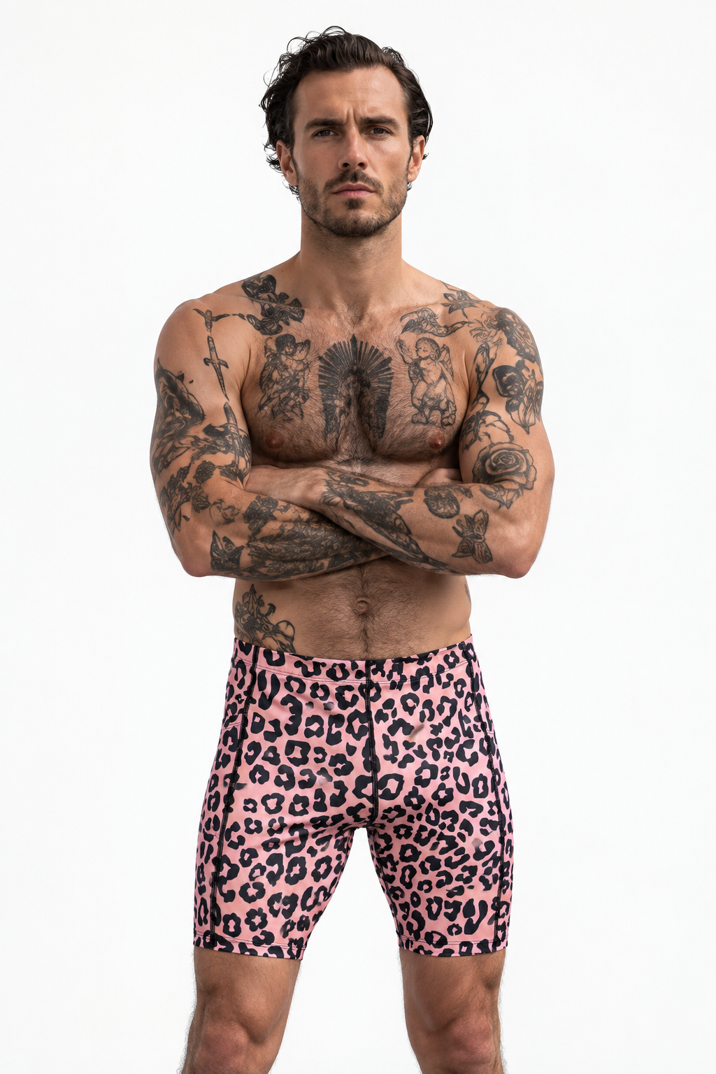 RECKLESS™ Performance Half Tight Pink Leopard
