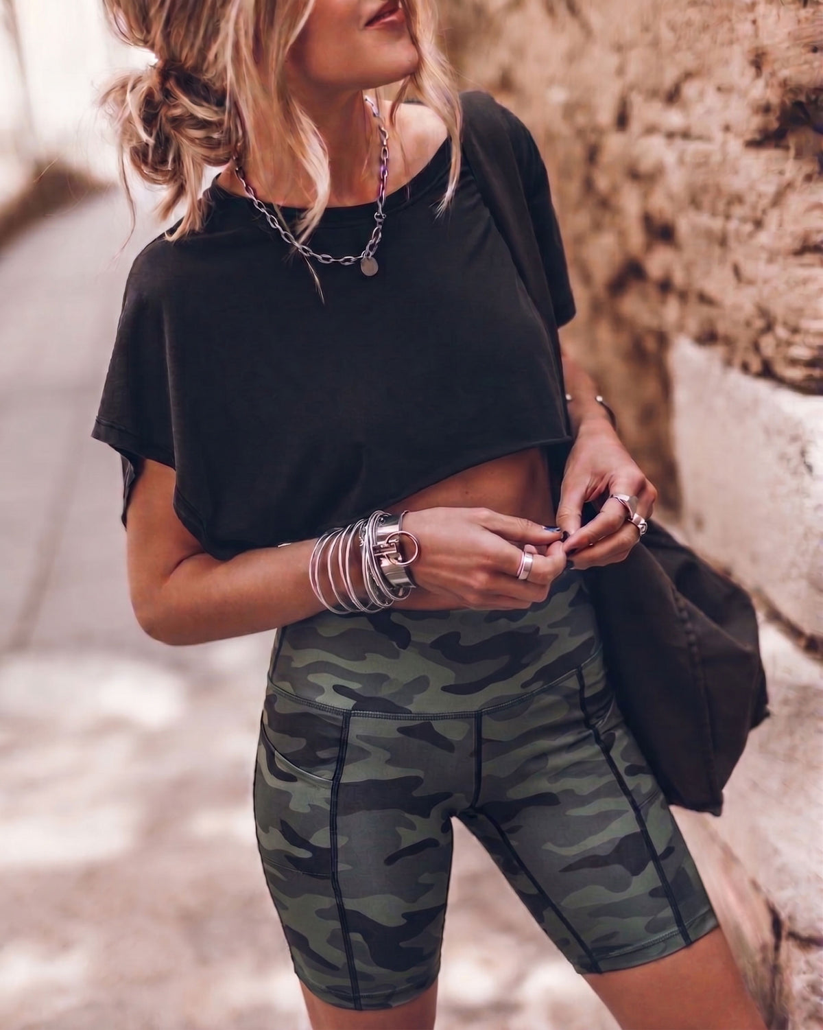 Relentless™ The Premium High Waisted Biker short Battle Camo